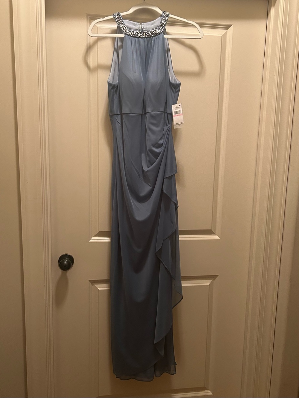 Alex Evenings Beaded Halter Gown - Seafoam Green